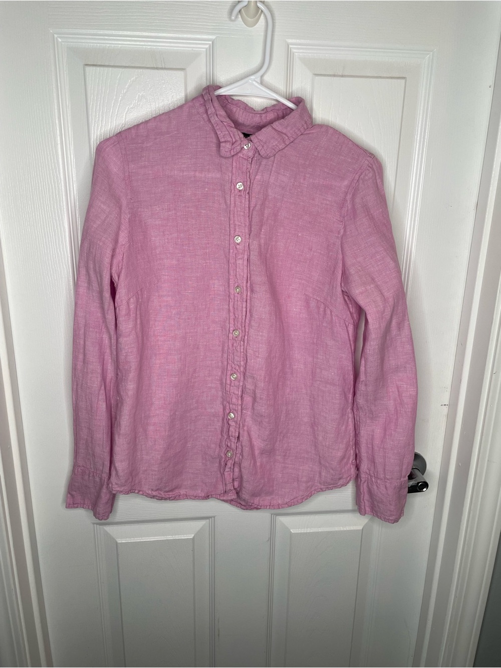 J. Crew X Baird McNutt Slim Perfect Irish Linen Shirt Beach Vacation in Pink 4